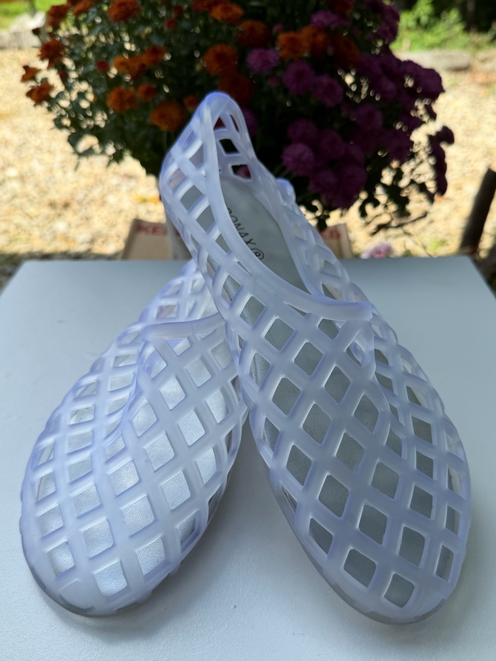 Bronax Clear Lattice Jelly Flats 9